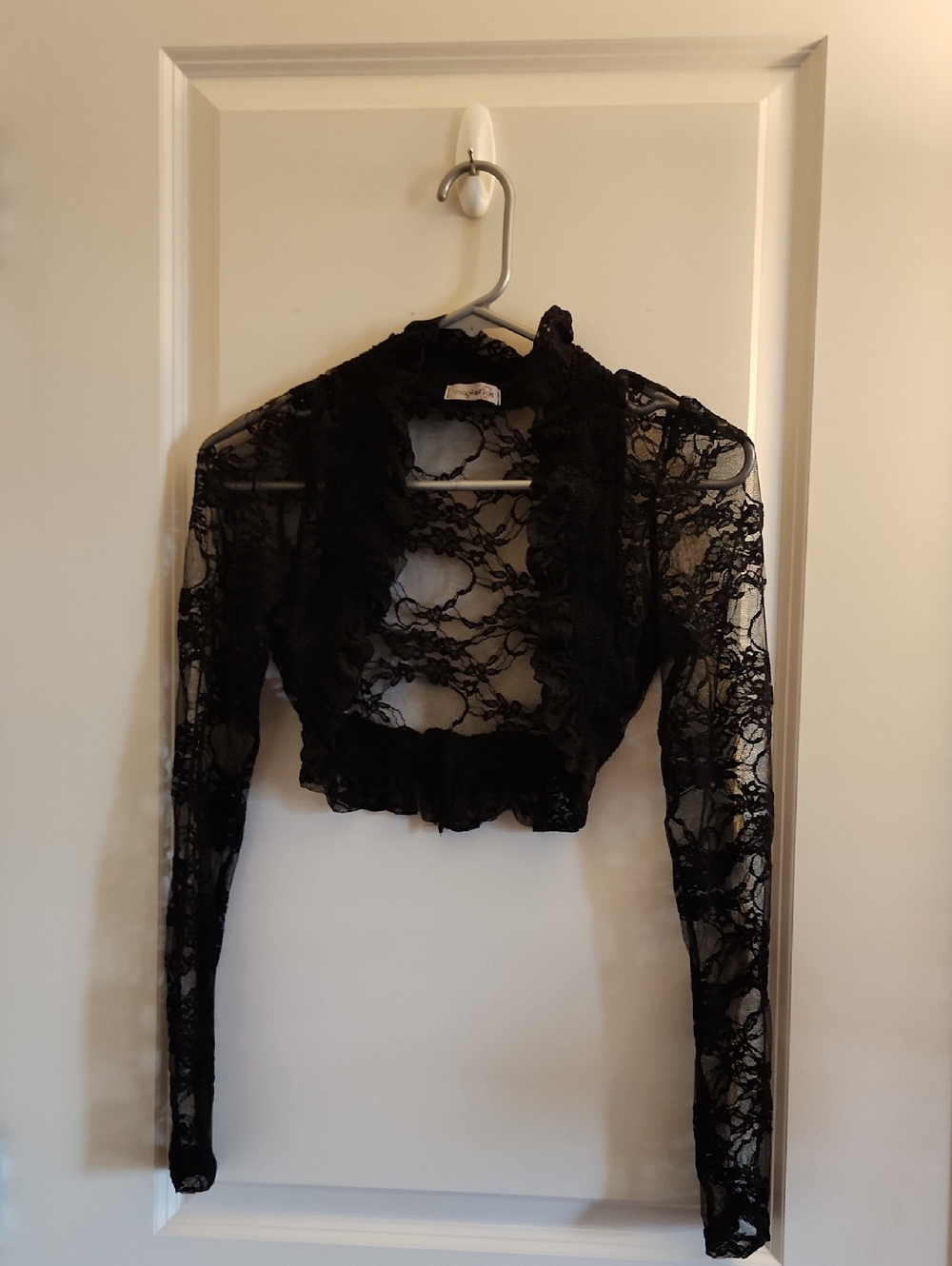 Black Lace Cropped Top